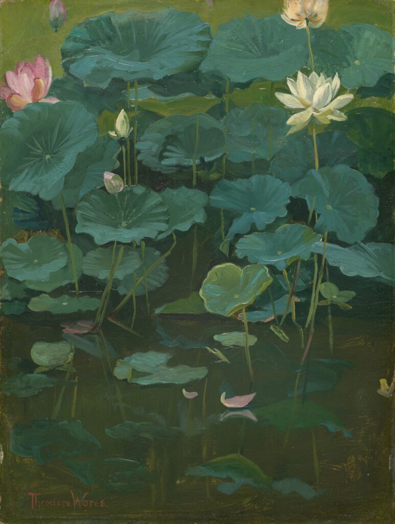 A painting of lotus flowers.
